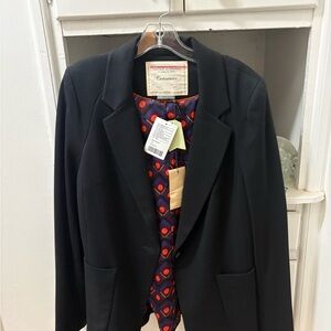 Cartonnier Elegant Black Blazer with Geometric Lining